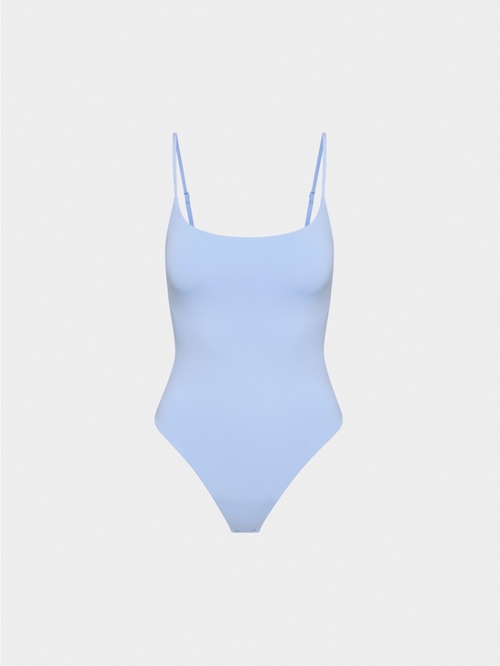 Aritzia Tops - Aritzia Dayflower Blue Contour Float Bodysuit w Adjustable Spaghetti Straps Sz M